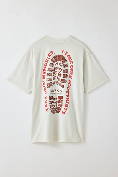 Gramicci Footprints Graphic Tee In Ivory, Men's At Urban Outfitters In White