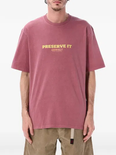 Gramicci Footprints T-shirt In Pink