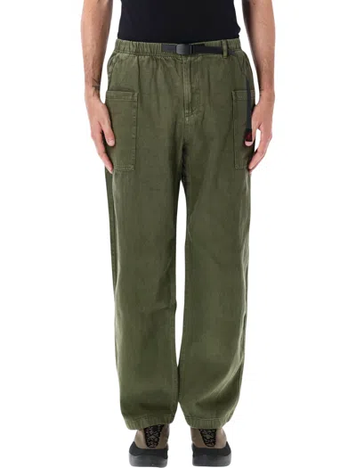 Gramicci Hemp Relaxed Cargo Pants With Cinch Belt In Verde