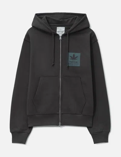Gramicci Hemp Zip Hooded Sweatshirt In Black