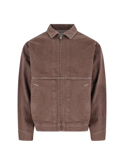 Gramicci Panelled Zip-up Shirt Jacket In Brown