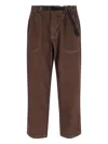 Gramicci Adjustable-waist Topstitched Jeans In Brown