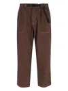 Gramicci Adjustable-waist Topstitched Jeans In Brown