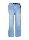 Gramicci Elastic-waist Patch-pocket Jeans In Blue