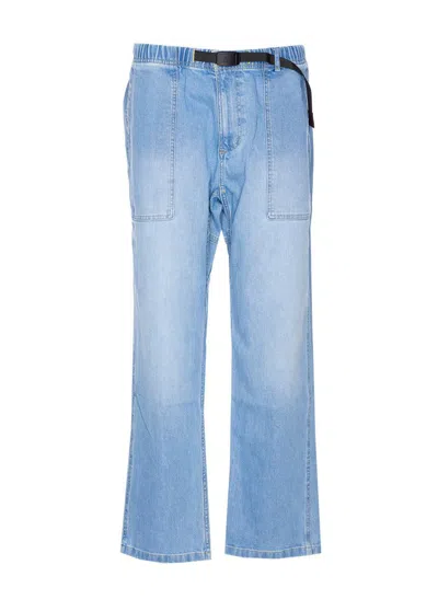 Gramicci Elastic-waist Patch-pocket Jeans In Blue