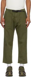 Gramicci Khaki Loose Tapered Trousers In Olive