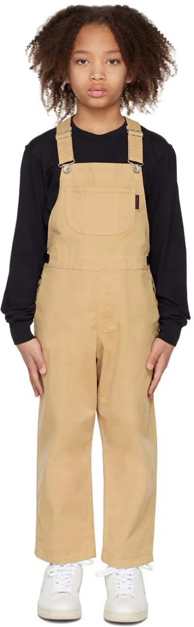 Gramicci Kids Tan Cinch Strap Overalls In Chino