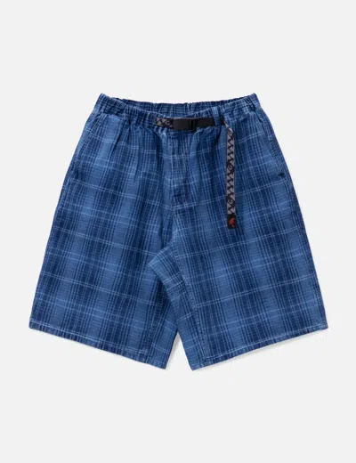 Gramicci Lagoon Short Denim Plaid In Blue
