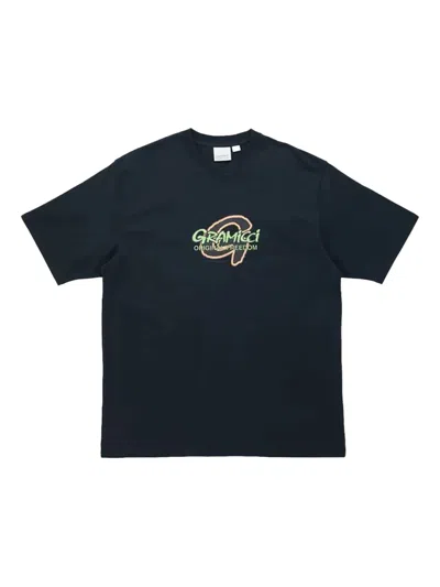 Gramicci Logo-detail Crew-neck T-shirt In Blue