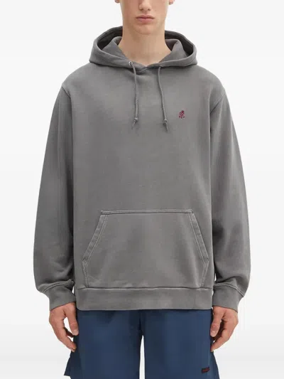 Gramicci Logo-embroidered Hoodie In Gray