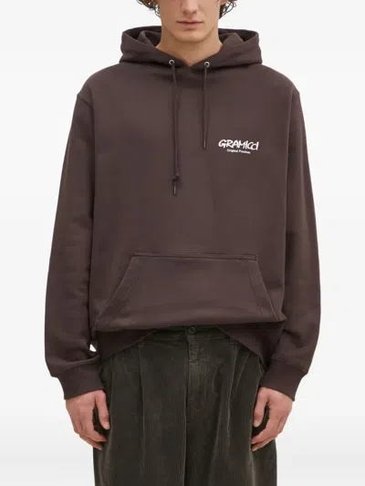 Gramicci Logo-print Hoodie In Gray