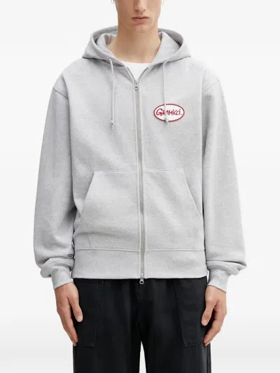 Gramicci Logo-patch Zip-up Hoodie In White