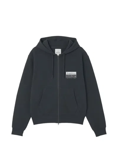 Gramicci Logo-print Zip-up Hoodie In Black