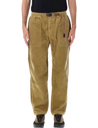 Gramicci Loose Tapered Ridge Pants In Cotton Corduroy With Cinch Belt In Marrone