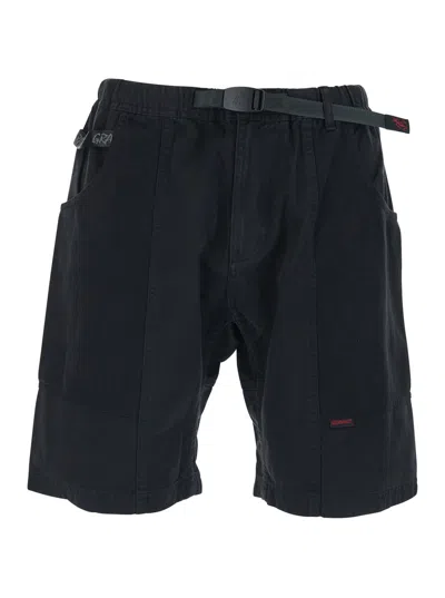 Gramicci Men's Cotton Bermuda Shorts With Elastic Waist And Belt Loops In Black