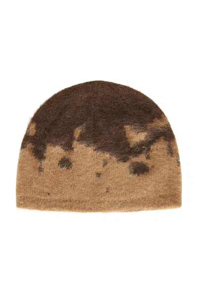 Gramicci Mohair Splatter Beanie In Brown