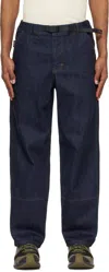 Gramicci Navy Japanese Denim Work Jeans In Indigo