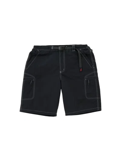 Gramicci Nylon Cliff Shorts With Pockets And Integrated Strap - Black In Blue
