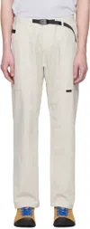 Gramicci Off-white Gadget Trousers In Dune Pigment