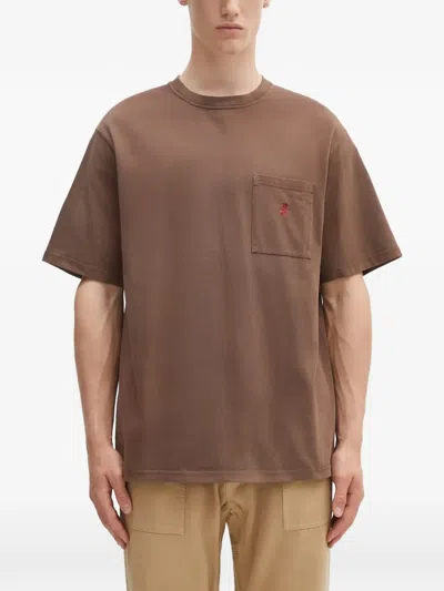 Gramicci One Point Chest-pocket T-shirt In Brown