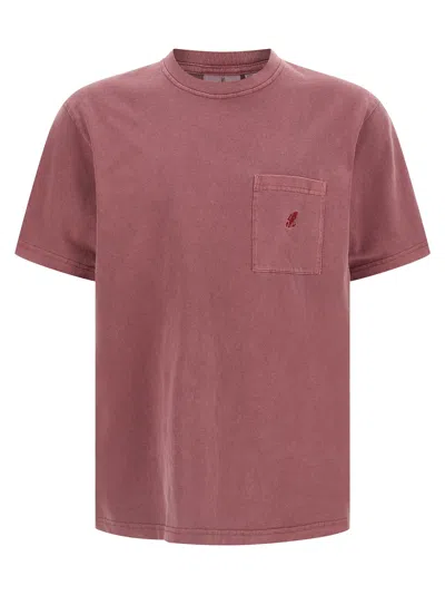 Gramicci Breast Pocket Embroidered Logo T-shirt In Pink
