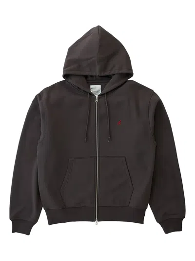 Gramicci One Point Zipped Hoodie In Black