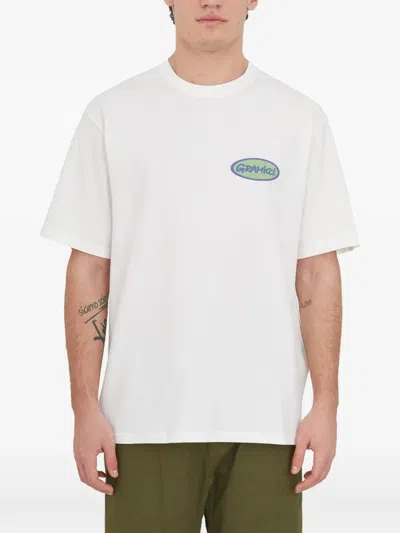 Gramicci Oval-graphic T-shirt In White