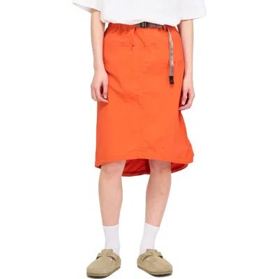 Gramicci Packable Woven Midi Skirt In Orange