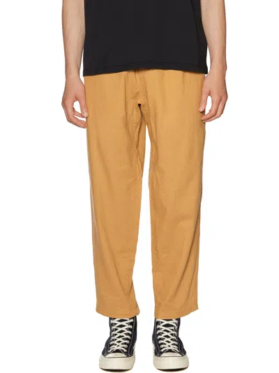 Gramicci Pantaloni Linen Wide Tapared Pants In Brown