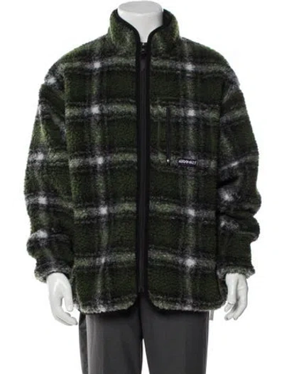 Pre-owned Gramicci Plaid Print Puffer Coat In Green