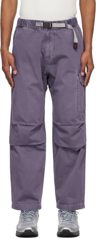 Gramicci Purple Berkley Cargo Trousers In Blue Velvet