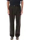 Gramicci Wool Relaxed Pleated Trouser In Black