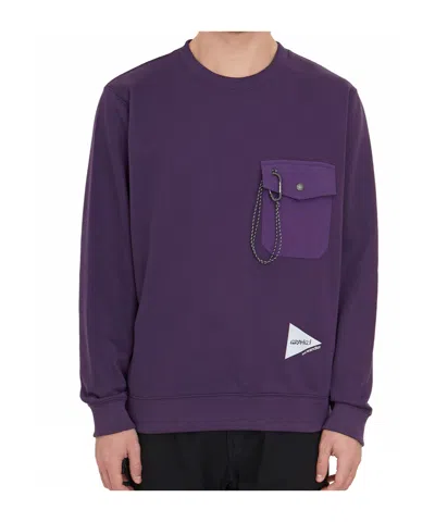 Gramicci Round-collar Long-sleeve Hoodie In Purple