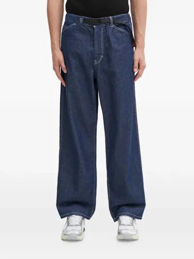 Gramicci Sutter Contrast-stitch Denim Trousers In Blue
