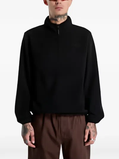 Gramicci Thermal-fleece Quarter-zip Sweatshirt In Black