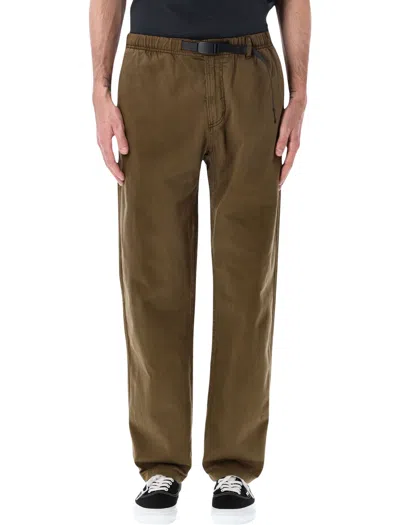 Gramicci Utility Cotton Pants Elastic Waistband Belt In Brown