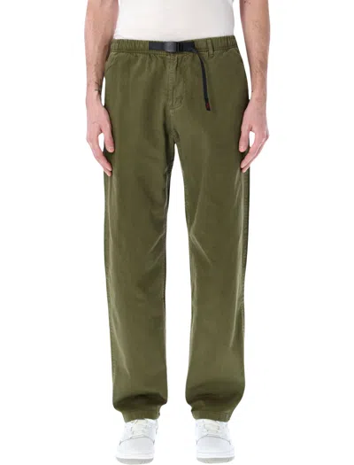 Gramicci G-pants Durable Cotton Utility Trousers With Elastic Waist And Webbing Belt In Green