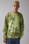 Gramicci Waffle Crew Neck Sweatshirt In Jade Tie-dye, Men's At Urban Outfitters In Green