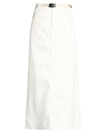 Gramicci Woman Denim Skirt White Size L Cotton, Nylon