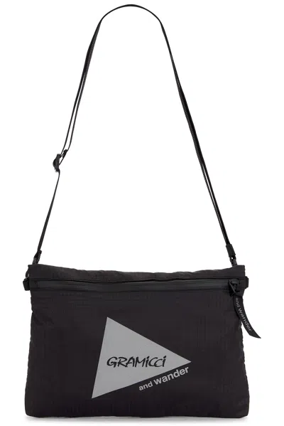 Gramicci X And Wander Nylon Sacoche In Black