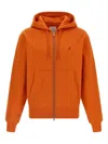 Gramicci Zip-front Embroidered Hoodie In Orange