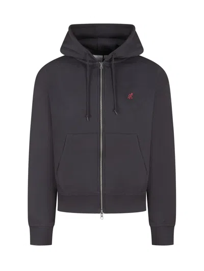 Gramicci Zip Hooded Sweatshirt In Black Vintage