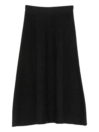 Gran Sasso A-line Midi Skirt In Black