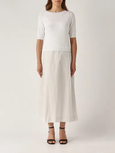 Gran Sasso Abitino M/g Maglia Dress In White