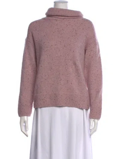 Pre-owned Gran Sasso Alpaca Tweed Pattern Sweater In Pink