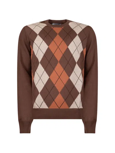 Gran Sasso Argyle-knit Crew-neck Sweater In Multi