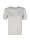 Gran Sasso Argyle-pattern Metallic-effect T-shirt In Neutral