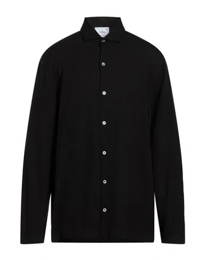 Gran Sasso Athleisure Man Shirt Black Size 50 Virgin Wool