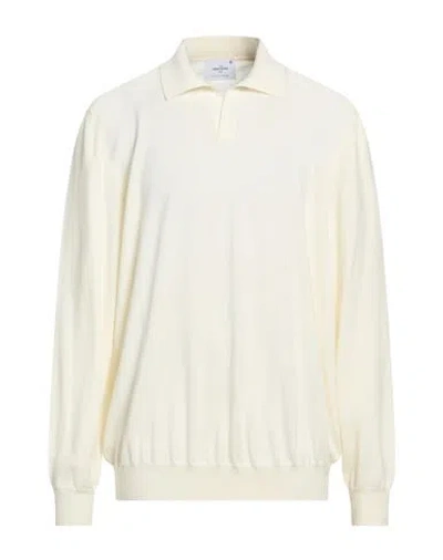 Gran Sasso Athleisure Man Sweater Cream Size 50 Virgin Wool In White