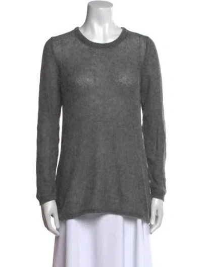 Pre-owned Gran Sasso Baby Alpaca Scoop Neck Sweater In Gray